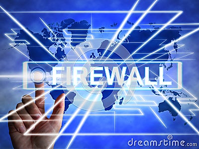 Firewall concept icon means protecting your computer or system from viruses - 3d illustration Cartoon Illustration