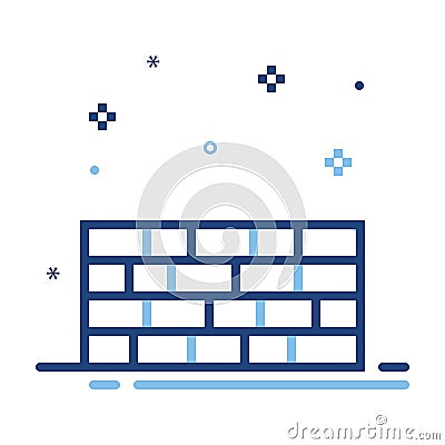 Firewall security wall App essential object ui ux icon a continuous vertical brick or stone structure that encloses or divides an Stock Photo