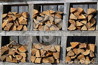 Firewood bundles Stock Photo