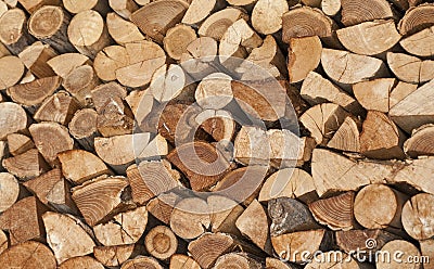 Firewood wood pile stacked Stock Photo