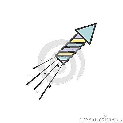 Firework amusement icon. Simple outline colored vector of amusement icons for ui and ux, website or mobile application Stock Photo