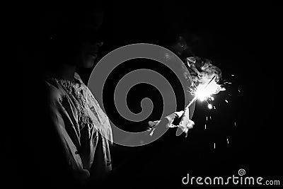 Firework Celebration on Diwali Festival Stock Photo