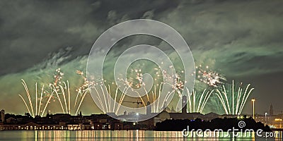 Firework celebration Redentore (Venice, Italy) Stock Photo