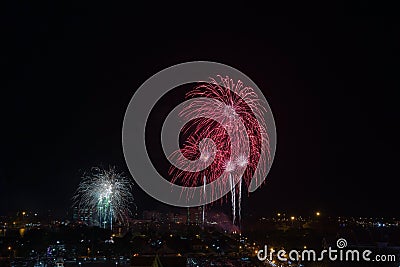 Firework city Stock Photo