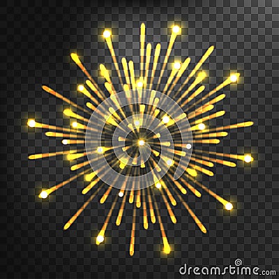 Firework different shapes colorful festive vector. Vector Illustration