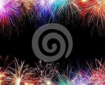 Fireworks Border Stock Photo