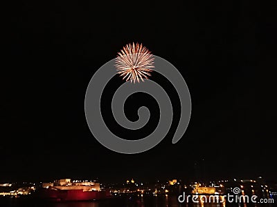 Firework Grand Harbour Stock Photo