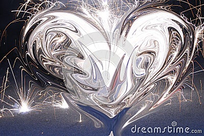 Firework heart Stock Photo