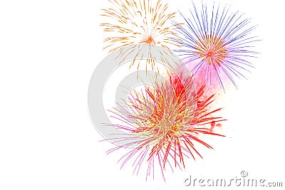 firework isolated on white background- firework celebration ha Stock Photo