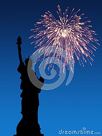 Firework July 4th Stock Photo