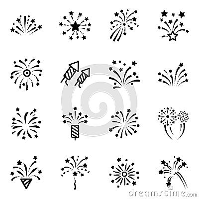 Firework line icon Vector Illustration