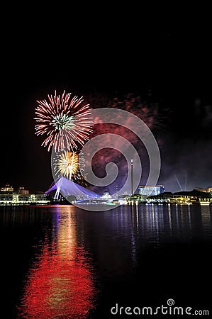 Firework at Putrajaya Stock Photo