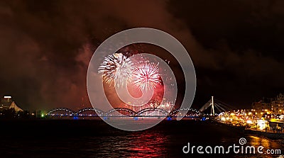 Firework, night scen Stock Photo