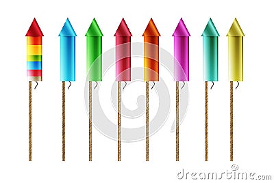 Firework rockets Vector Illustration