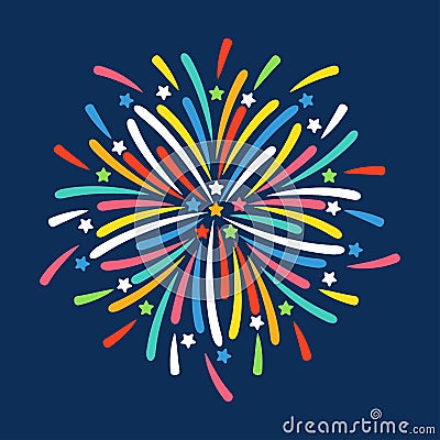 Firework shapes colorful festive vector icon. Vector Illustration