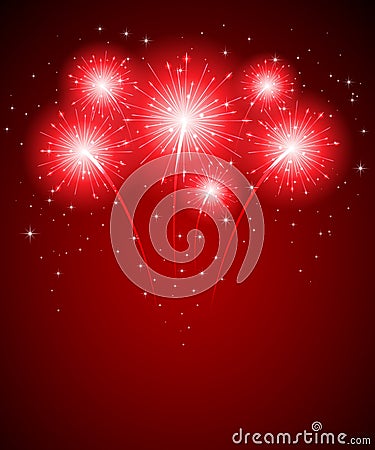 Firework and stars Vector Illustration