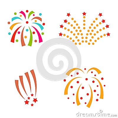 Firework vector illustration celebration holiday event night explosion light festive party Vector Illustration