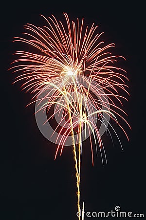 Beautiful fireworks display lights up the nighttime sky Stock Photo