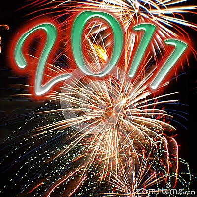 Fireworks of 2011 Stock Photo