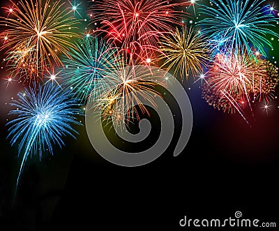 Fireworks background Stock Photo