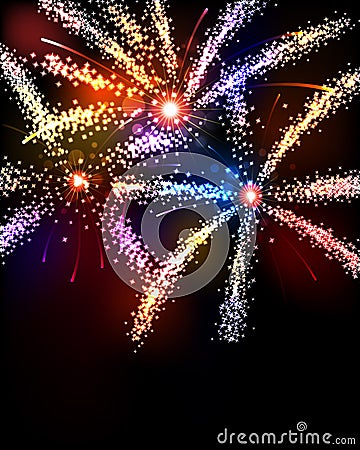 Fireworks Background Vector Illustration