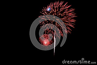 Fireworks in black background Stock Photo