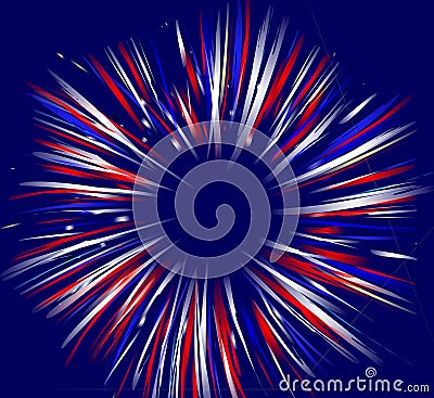 Fireworks on Blue Cartoon Illustration