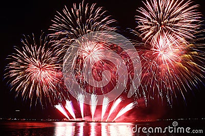 Fireworks bursting Stock Photo