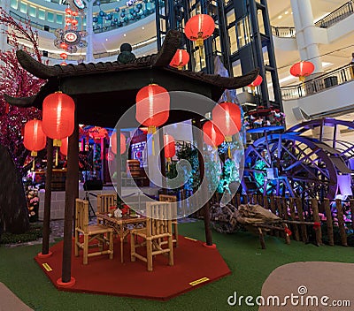 Fireworks celebrating Chinese New year in Singapore Editorial Stock Photo