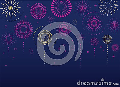 Fireworks and celebration background, winner, victory poster Vector Illustration