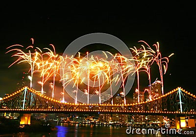 Fireworks with Copyspace Stock Photo