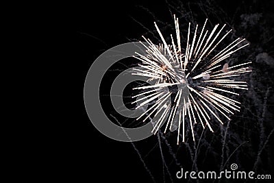 Fireworks display on dark sky background Stock Photo