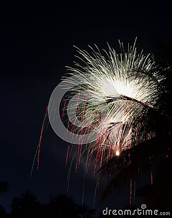 Wonderful fireworks on the church feast Stock Photo