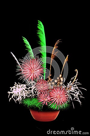 Fireworks flower arrangement Stock Photo