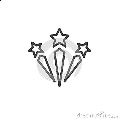 Fireworks line icon Vector Illustration