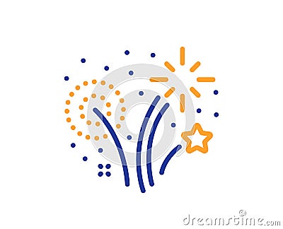 Fireworks line icon. Pyrotechnic salute sign. Vector Vector Illustration