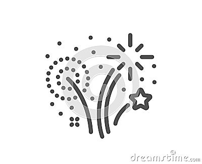 Fireworks line icon. Pyrotechnic salute sign. Vector Vector Illustration