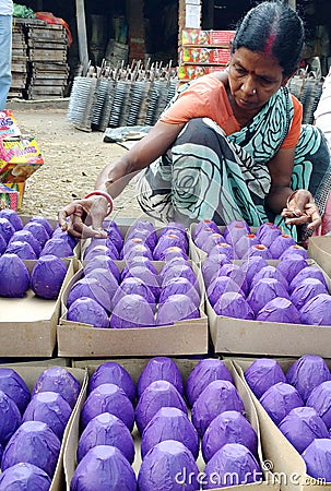 Fireworks making in India Editorial Stock Photo