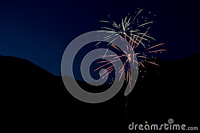 Fireworks in the Mountains Stock Photo
