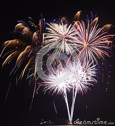 Fireworks at Navy Pier to welcome 2017 Editorial Stock Photo