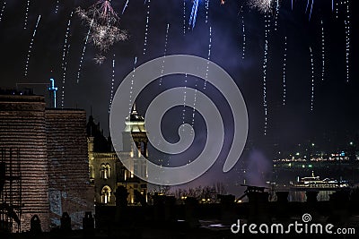 Fireworks at night Stock Photo