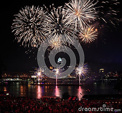 Fireworks Over Cincinnati Editorial Stock Photo