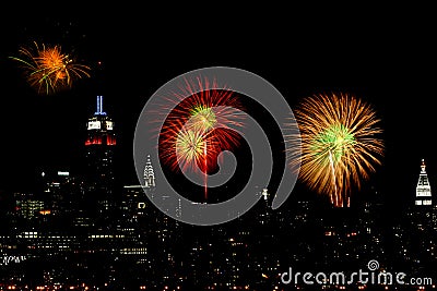 Fireworks over the city Stock Photo