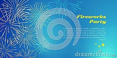 Fireworks Party Color Fireworks Explosion Elements Vector Illustration