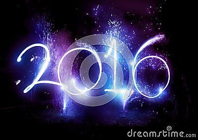 2016 Fireworks party - New Year Display! Stock Photo