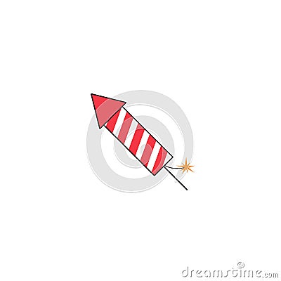 Fireworks rocket solid icon, flying firecrackers Vector Illustration