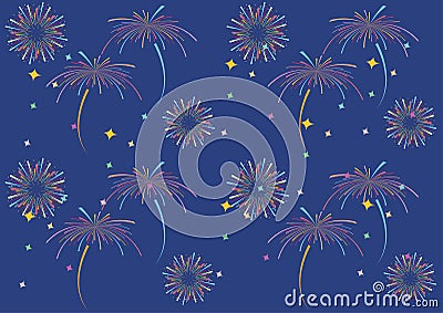 Fireworks seamless pattern. Seamless of fireworks. fireworks pattern. Funny pattern. Abstract seamless pattern. Star seamless Vector Illustration