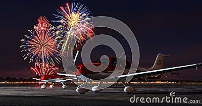 Fireworks show over Cedar City Airport Editorial Stock Photo