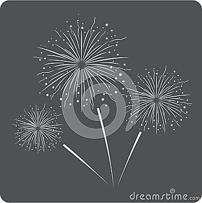 Fireworks sign icon. Vector Illustration