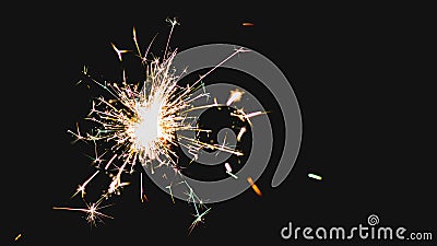 Fireworks / sparkler isolated on black background Stock Photo